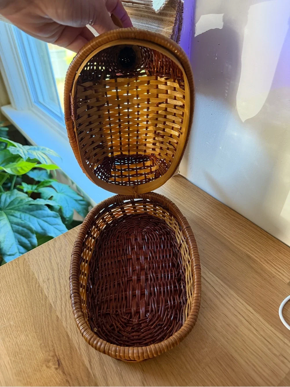 Handwoven Wicker Duck Basket - Brown